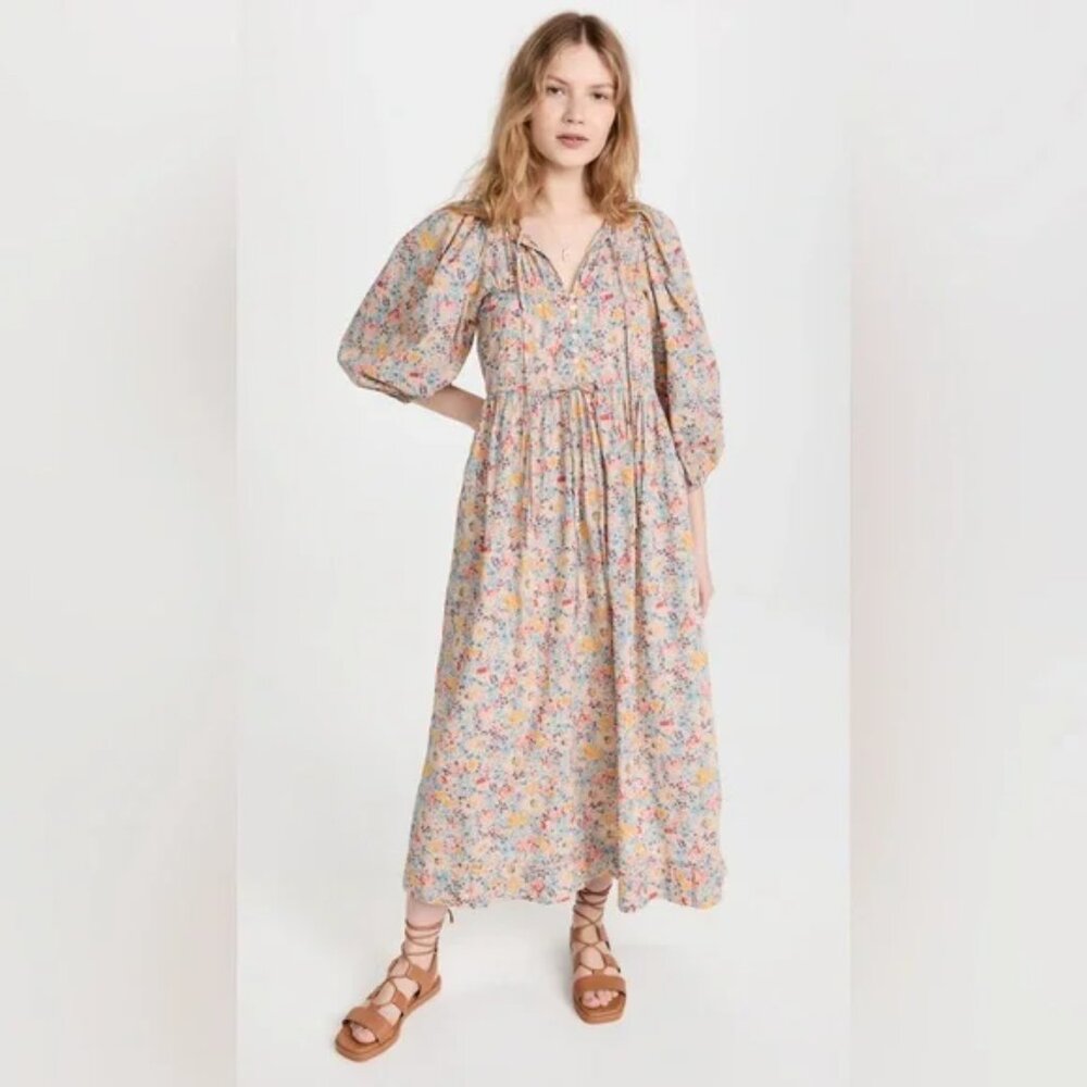 THE GREAT Bonnet Midi Dress Spring Bloom Floral Size 2 (M) NWT